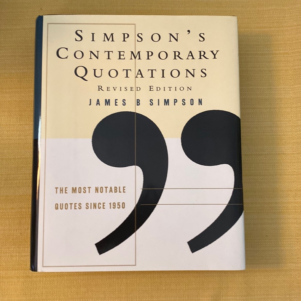Hardcover edition book Contemporary Quotations